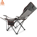 Gray best large folding chair with Footrest Mesh Lounge Chair with Cup Holder and Storage Bag